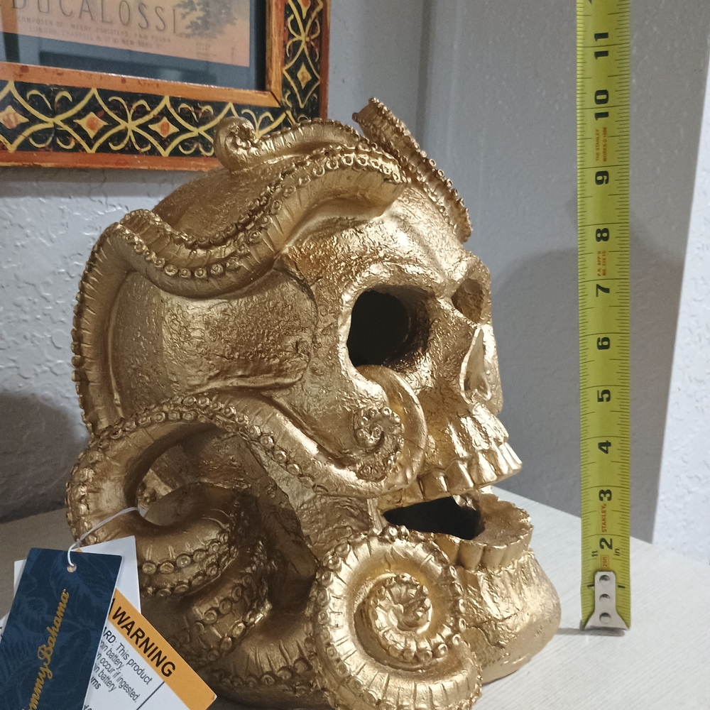 LED Tommy Bahama Summerween Gold Octopus Skull Mermaid Pirate - Picture 5 of 6